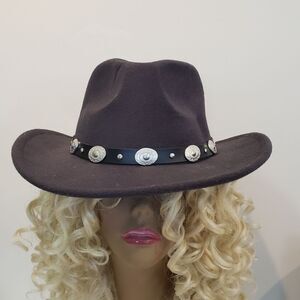 Stylish Gray Hat with Silver Accents